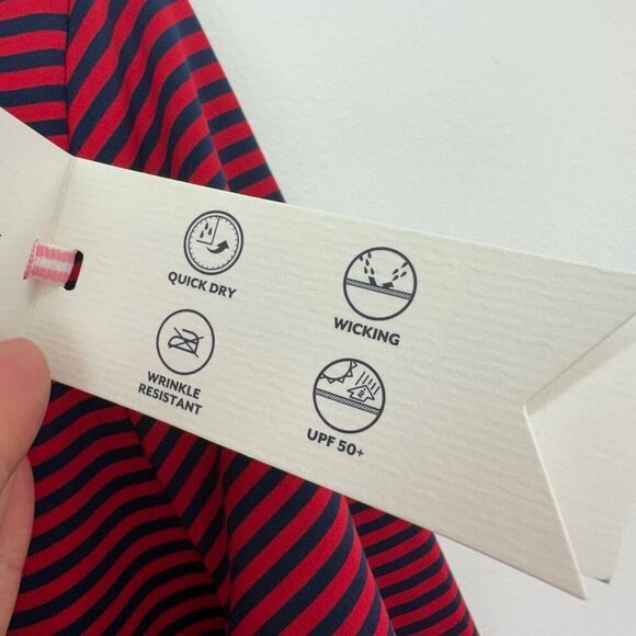 Vineyard Vines Women’s Boatneck Striped Sankaty UPF 50+ Red/Navy - Picture 6 of 12